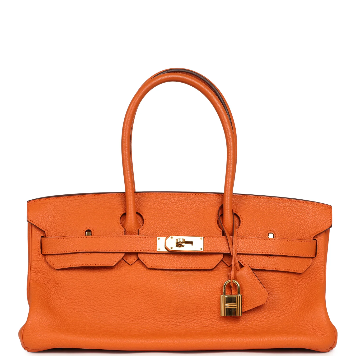 HERMÈS Shoulder Birkin 42 JPG Orange Clemence Gold Hardware