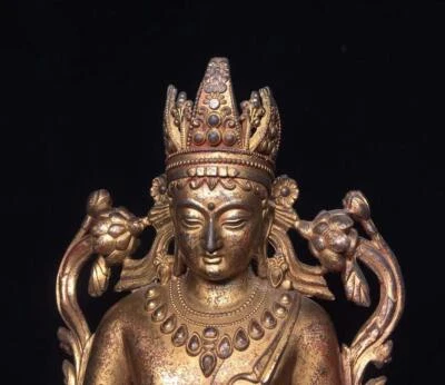 25CM Old Chinese Bronze Statue Buddha N1618