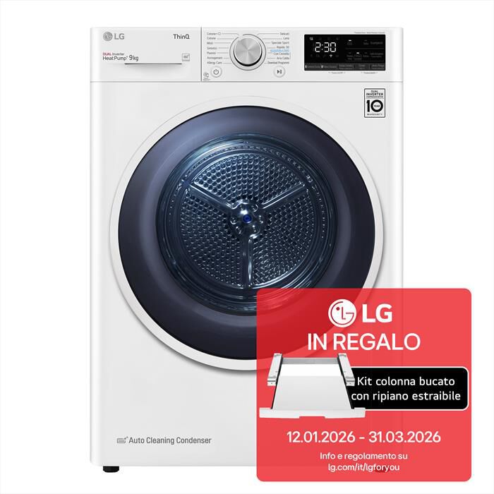 LG - Asciugatrice RH90V9AVHN 9Kg Classe C-Bianco