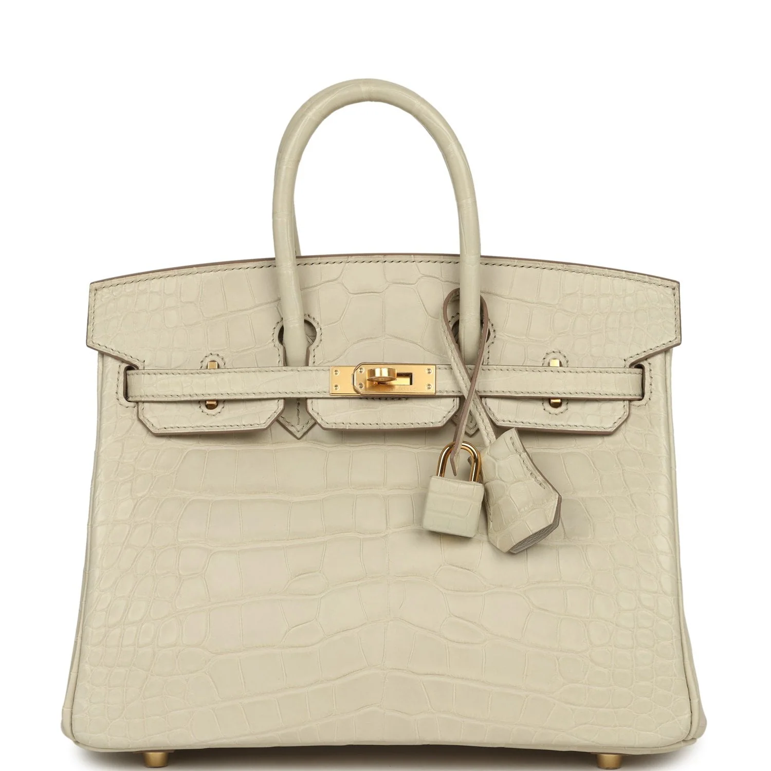 HERMÈS Birkin 25 Beton Matte Alligator Gold Hardware