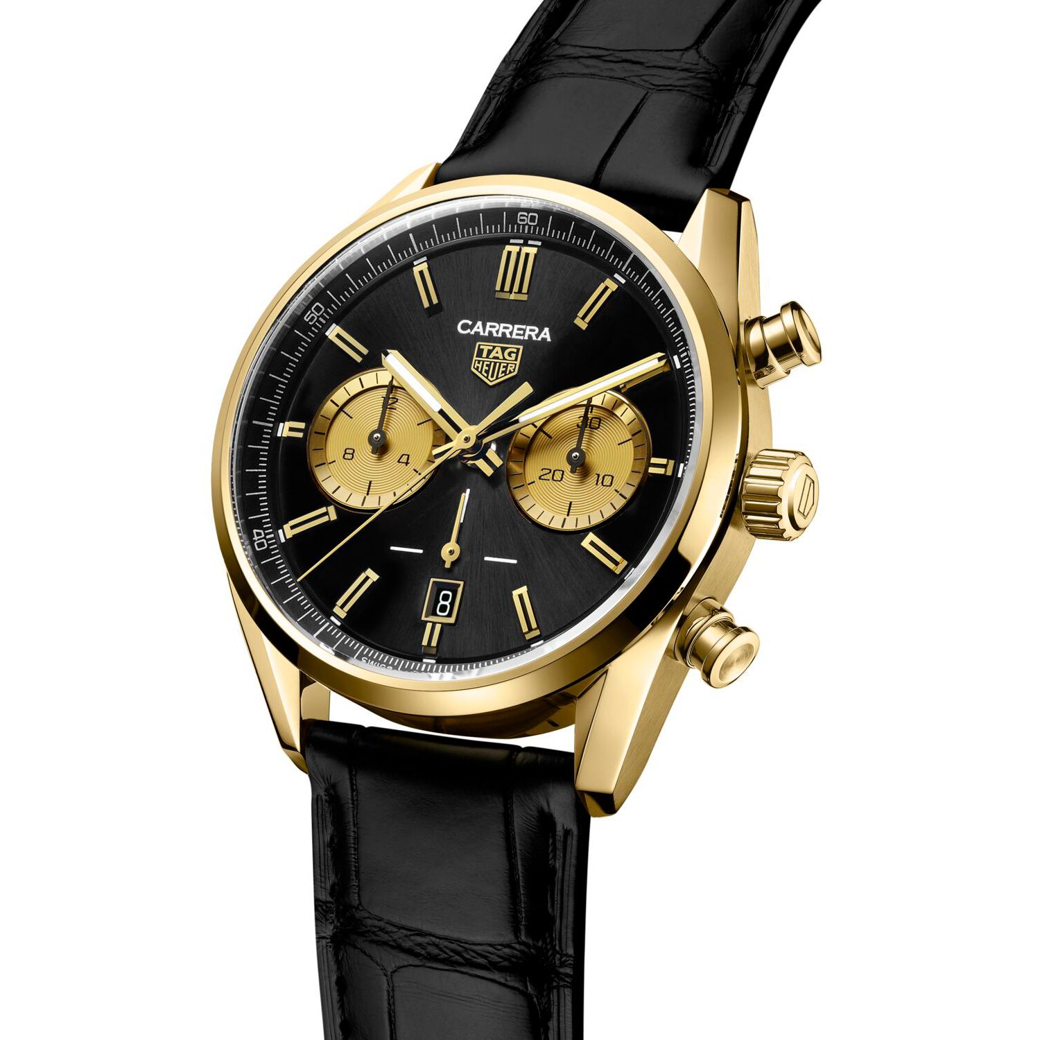 【7A Quality】TAG Heuer Carrera Chronograph  Automatic, 42 mm, Gold 3N CBN2044.FC8313