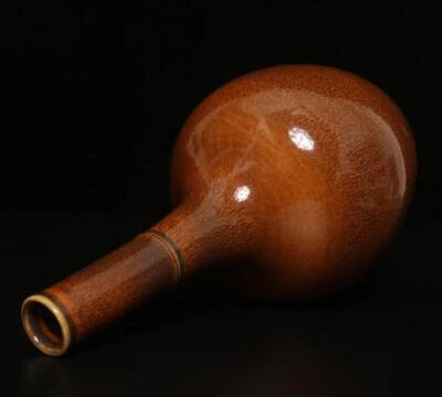 26.5CM Tianqi Signed Old Chinese Red Glaze Yaobian Glaze Vase