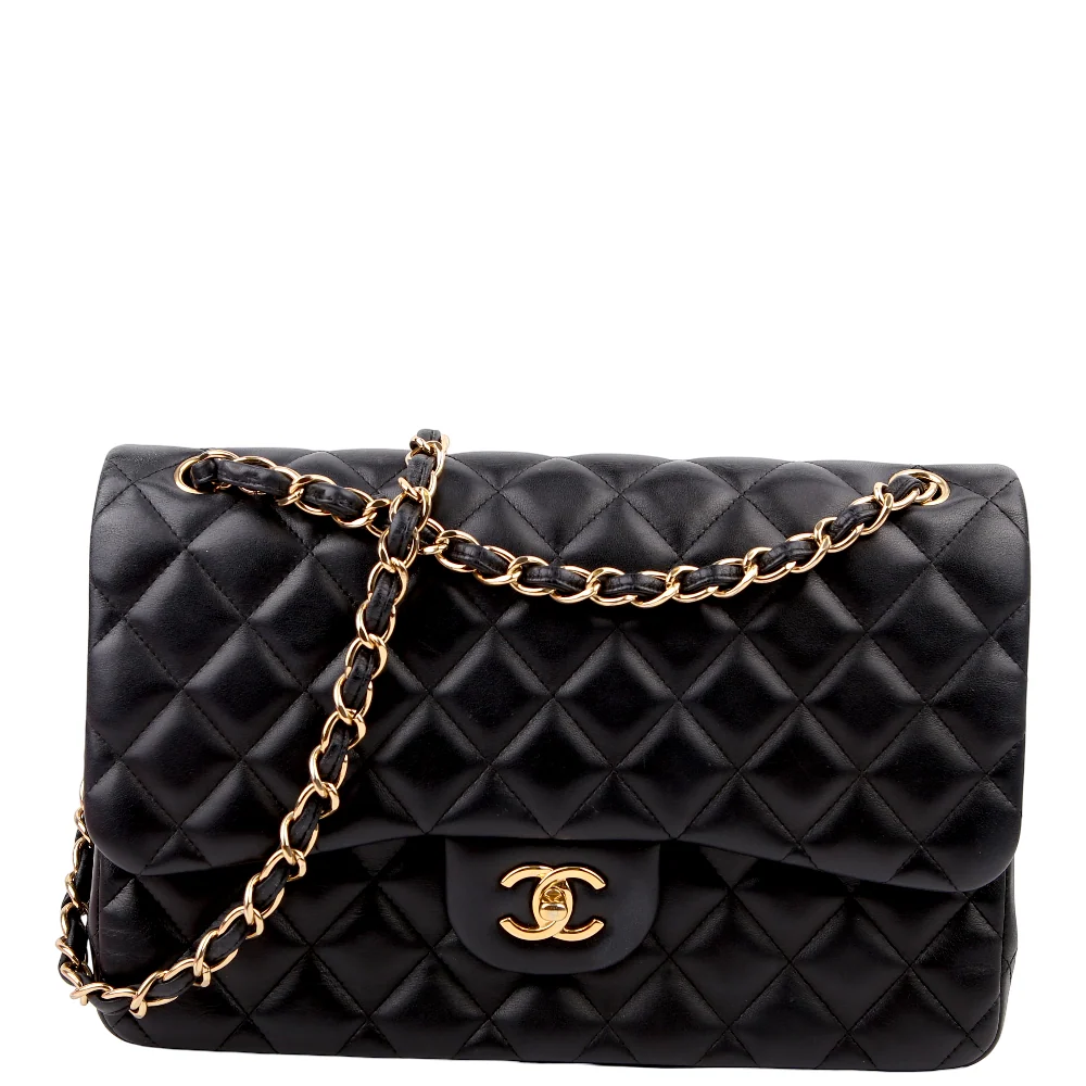 CHANEL Classic Flap Jumbo Lambskin 26M Black/Gold