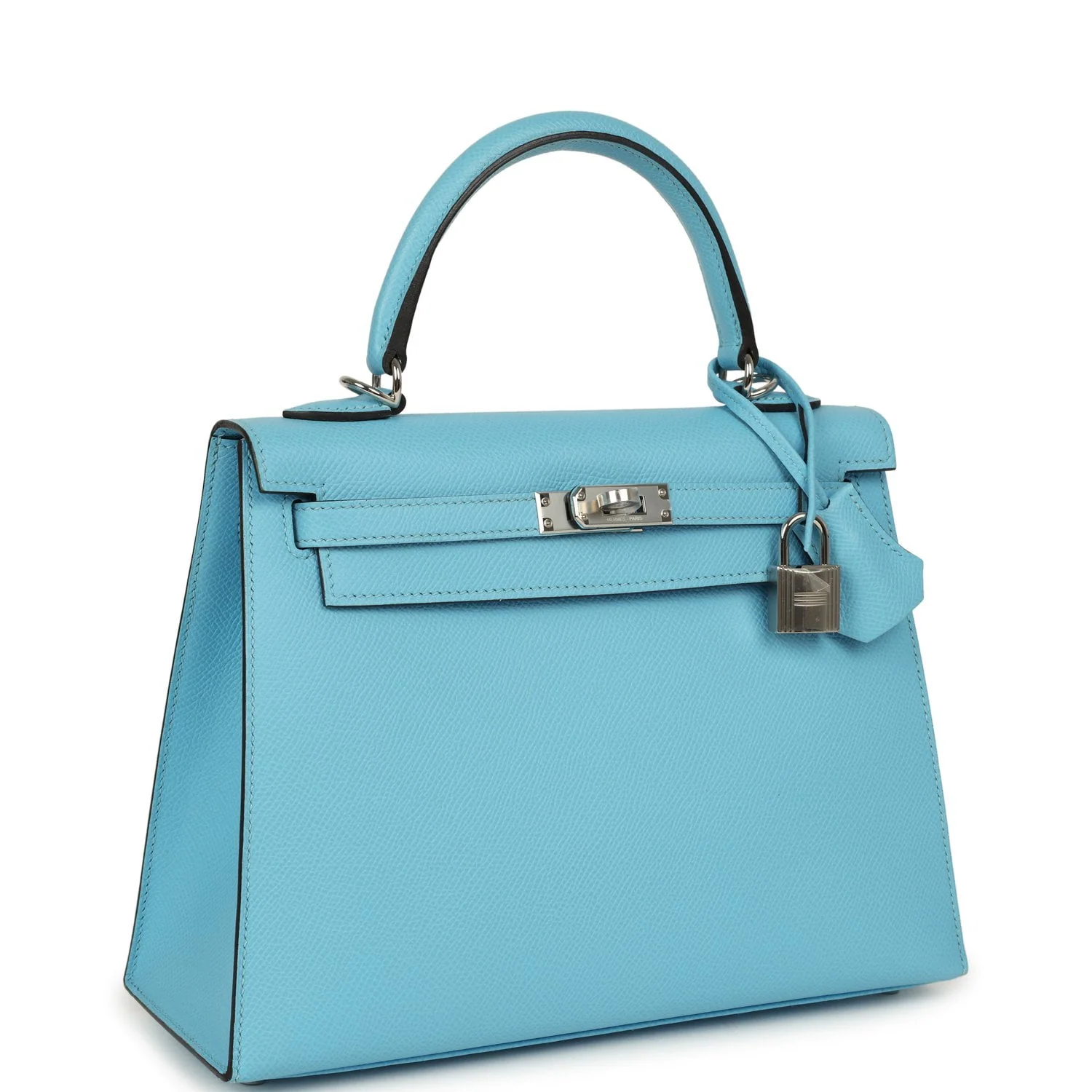 HERMÈS Kelly Sellier 25 Celeste Epsom Palladium Hardware