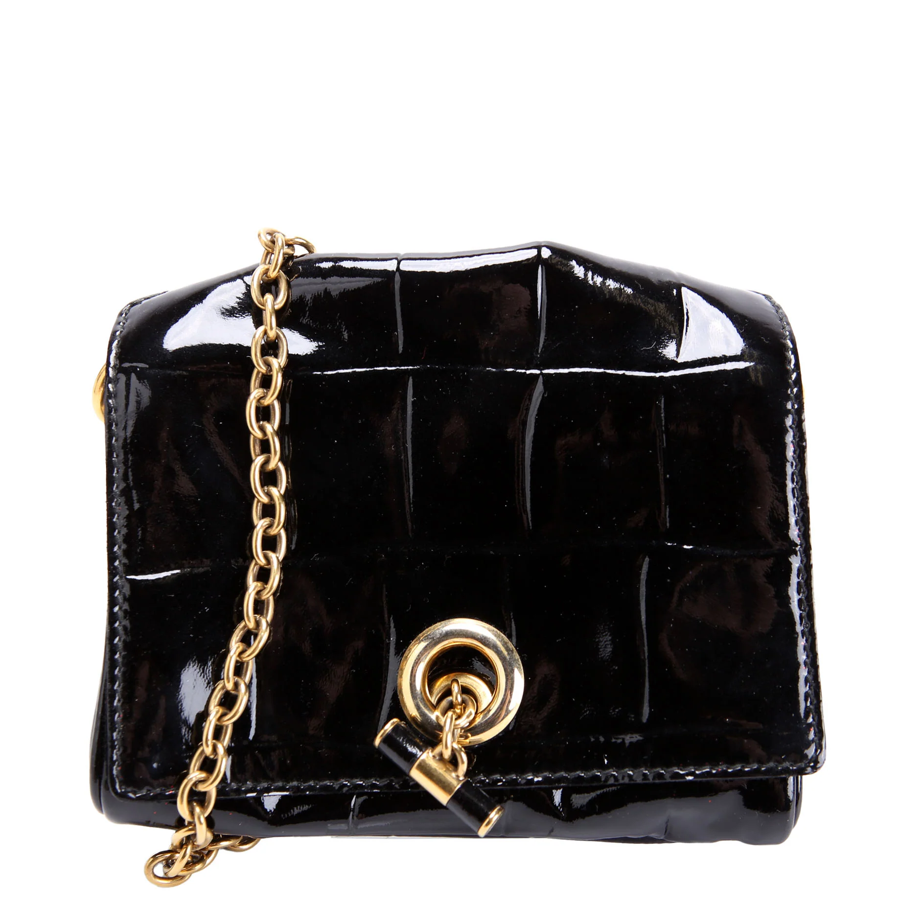 Rive Gauche Patent Shoulder Vintage Black/Gold
