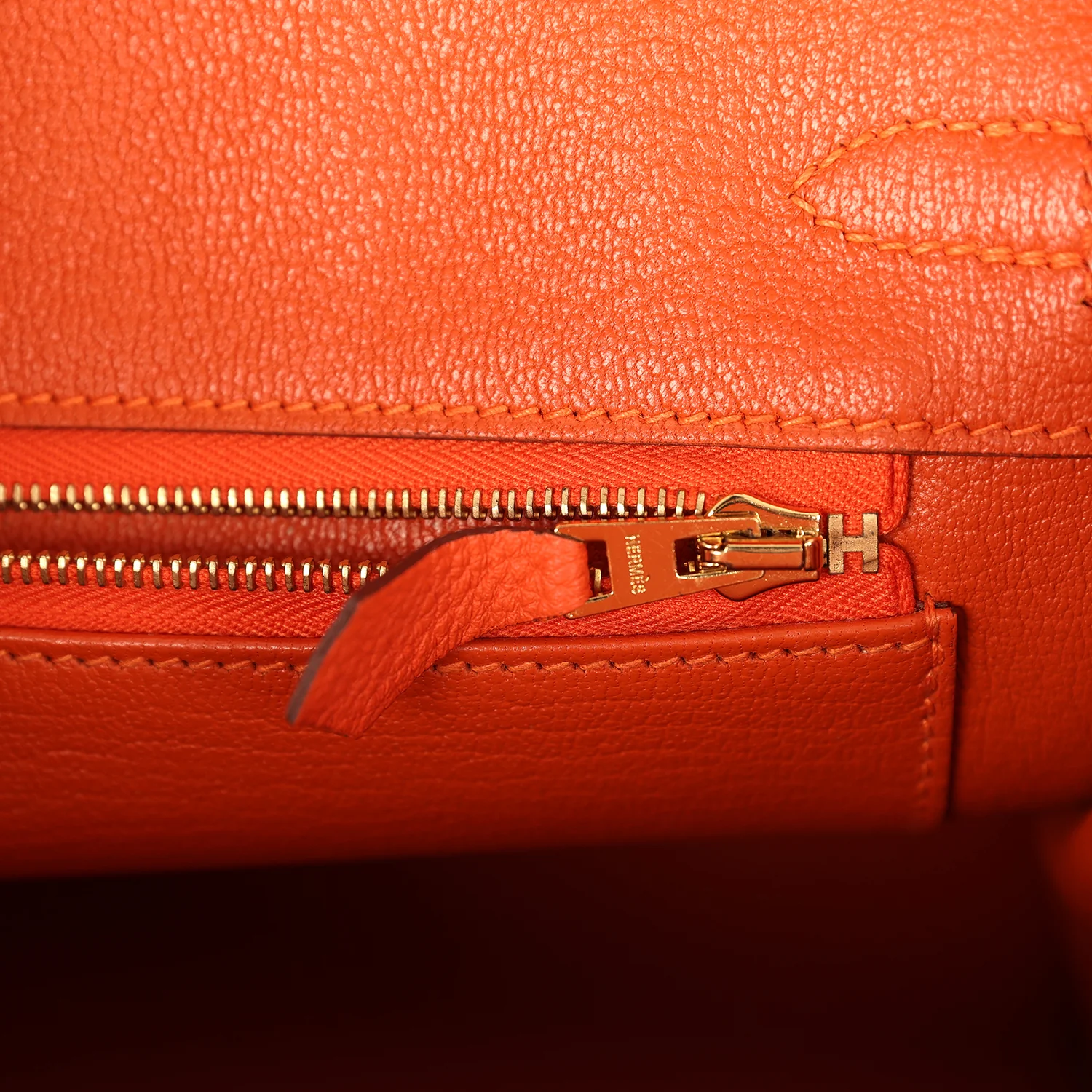 Hermes Birkin 25 Feu Togo Gold Hardware