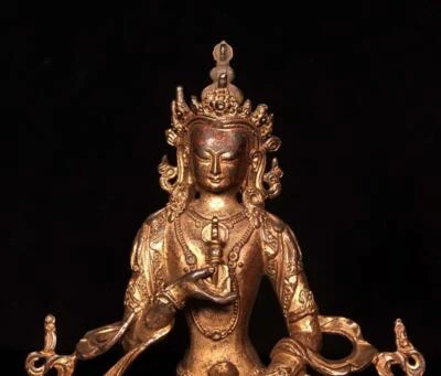 21CM Old Chinese Bronze Statue Buddha N1718