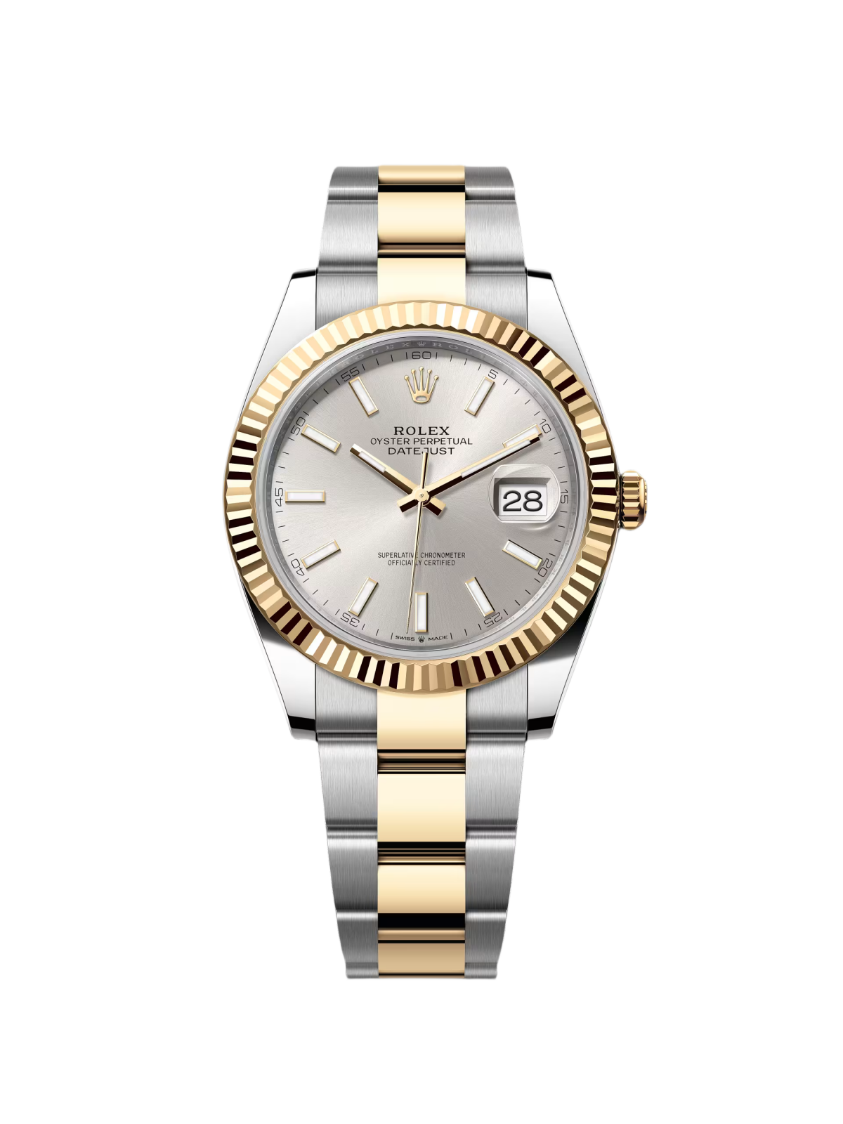 RLX  Datejust 41mm 126333 Silver Index Oyster Steel and Yellow Gold Mens Watch