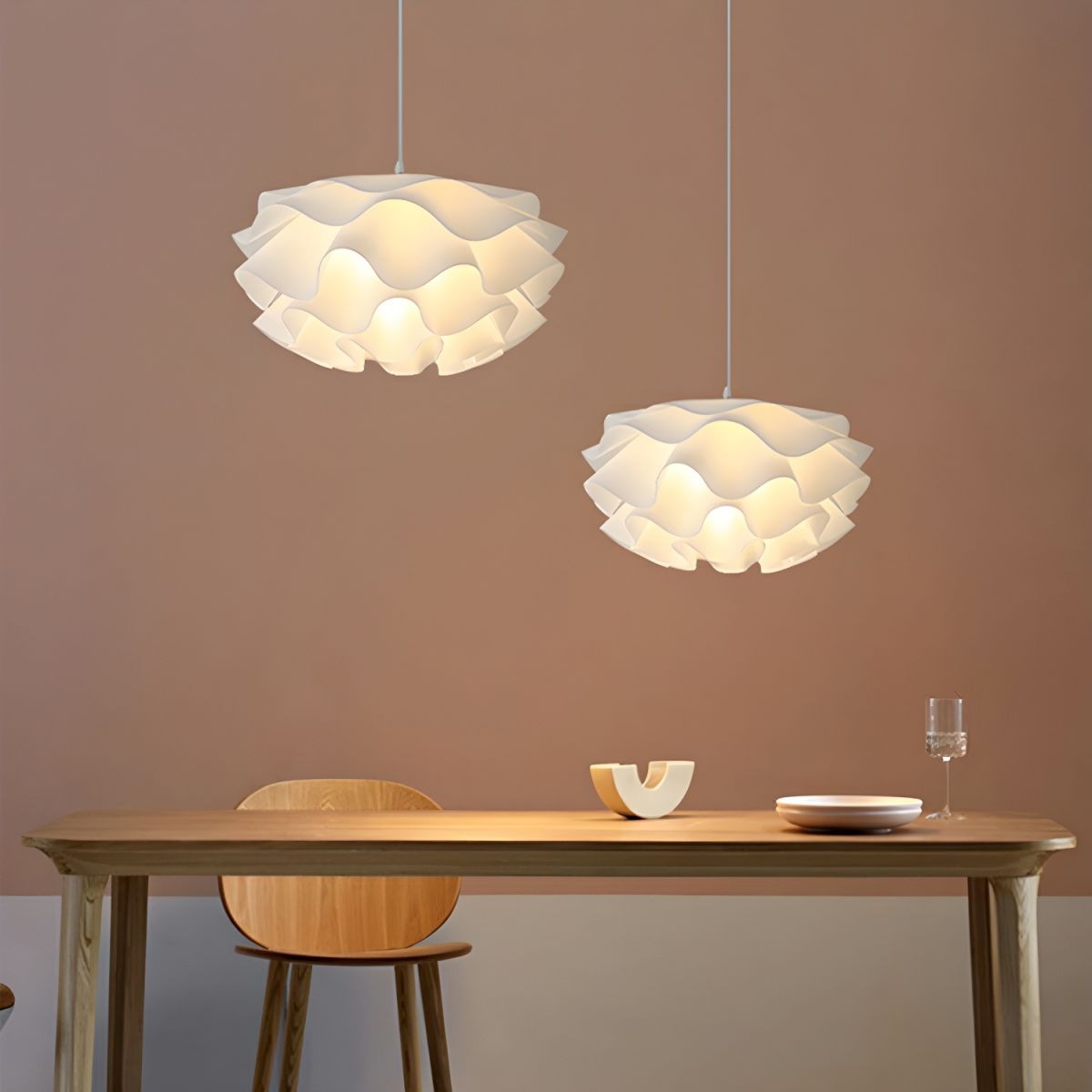 Flower Multi Layers Large Dining Room White Pendant Light