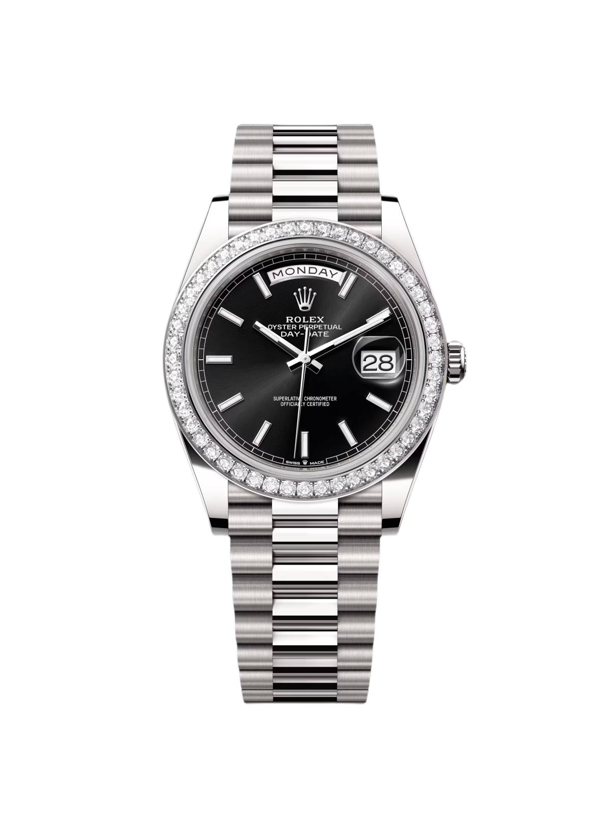 RLX  Day-Date 40mm 228349RBR-0002 Bright Black Dial President Bracelet