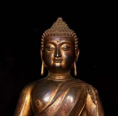 46CM Old Chinese Bronze Statue Buddha N1601