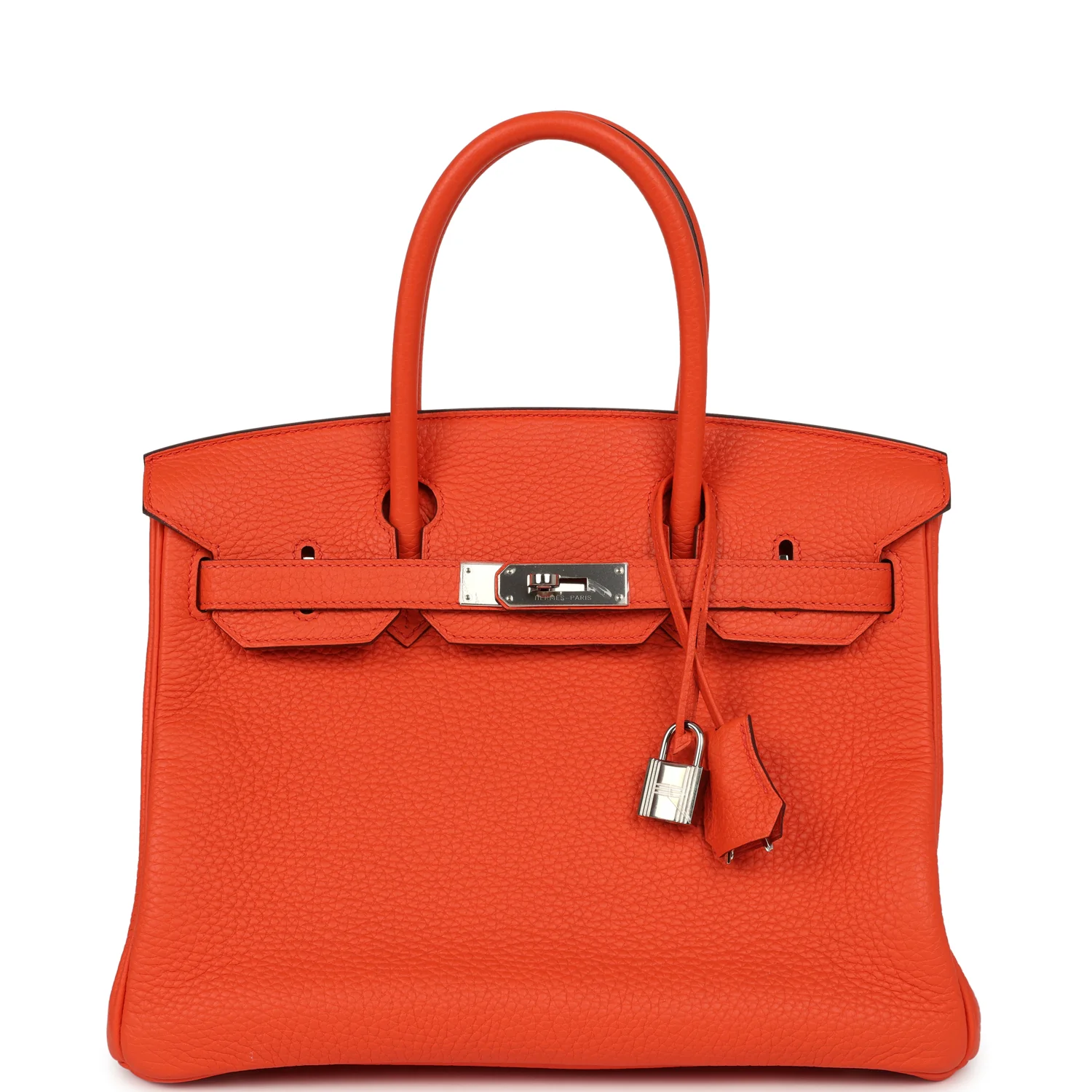 Hermes Birkin 30 Orange Poppy Clemence Palladium Hardware