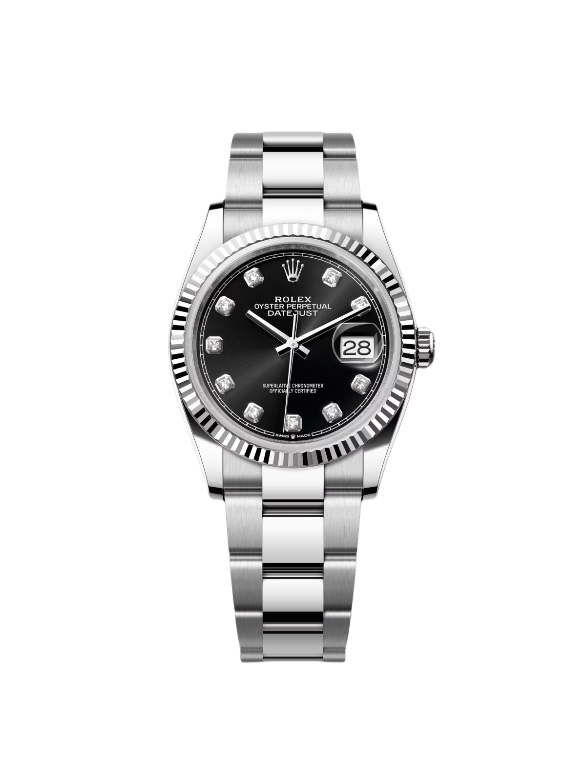 RLX  Datejust 36mm 126234 Black Diamond Dial Stainless Steel Oyster Mens Watch