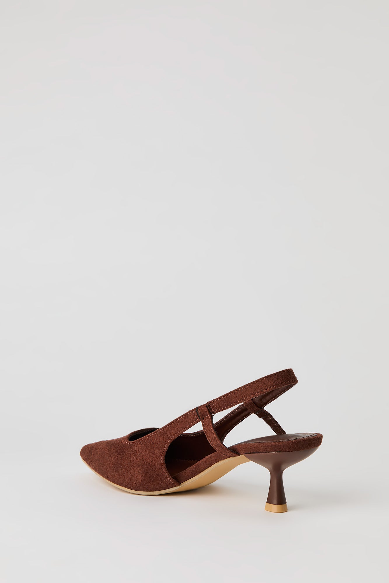 Faux Suede Slingback Kitten Heel