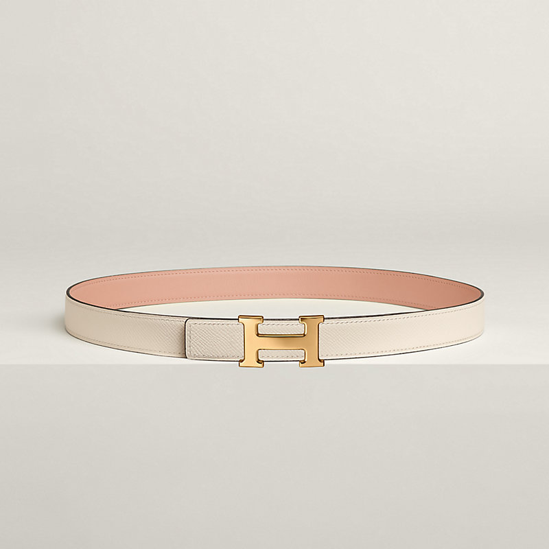 Mini H belt buckle & Reversible leather strap 24 mm