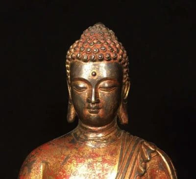 27CM Old Chinese Bronze Statue Buddha N1654