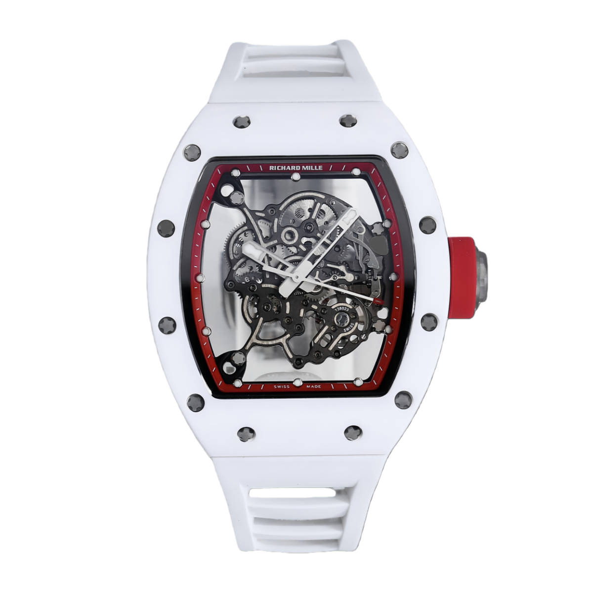 【7A Quality】Richard Miller RM 055 RMUL2 NTPT Carbon Fiber White Case Red Mark