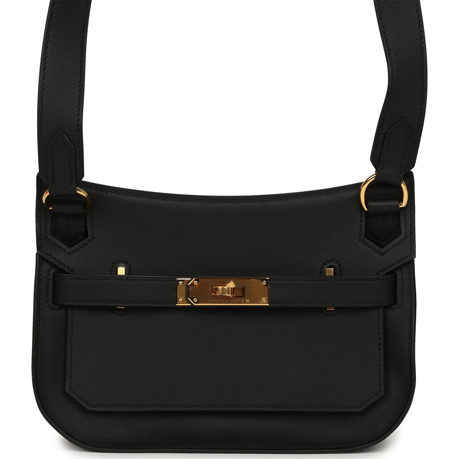 Hermes Mini Jypsiere Black Swift Gold Hardware