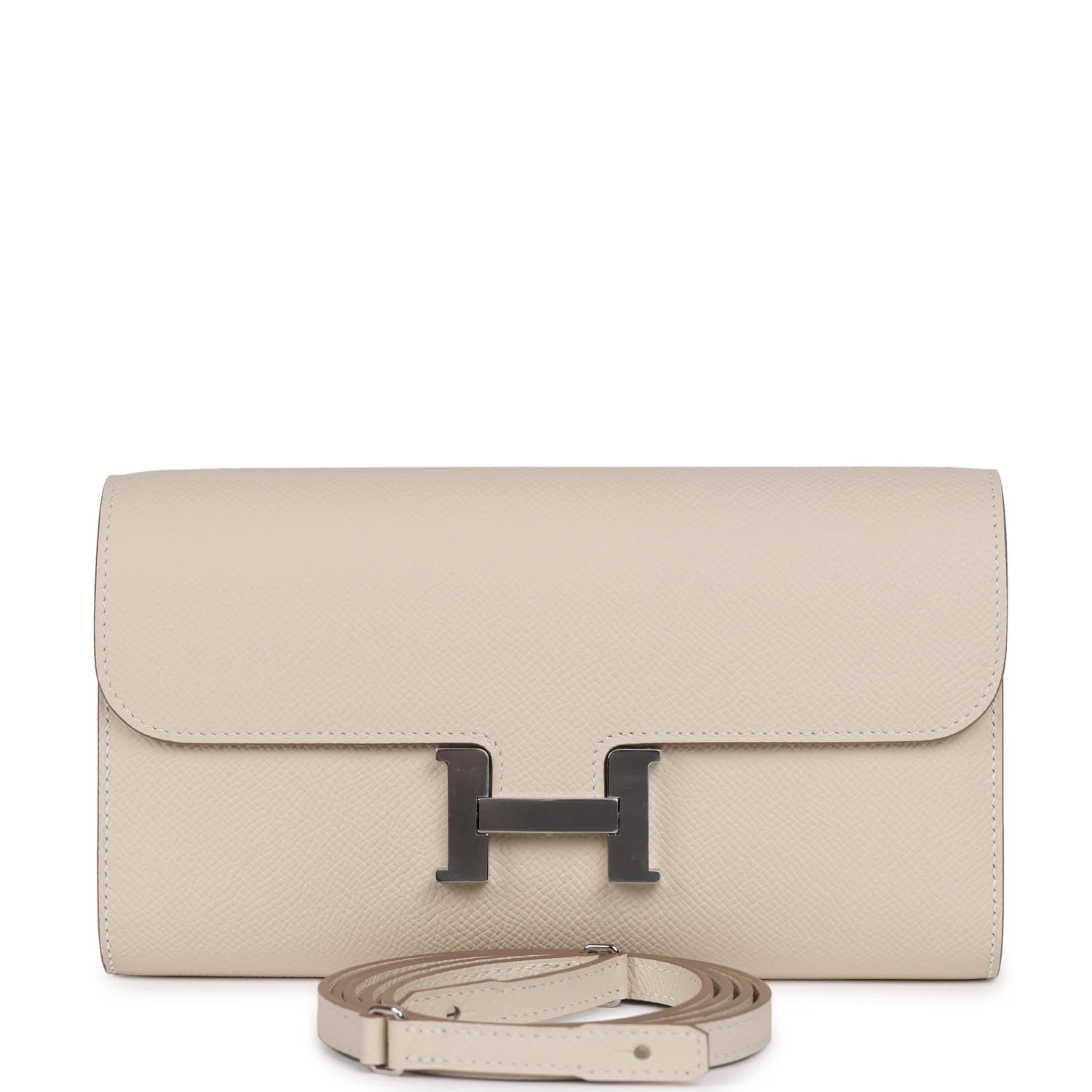 Hermes Constance Wallet To Go Craie Epsom Palladium Hardware