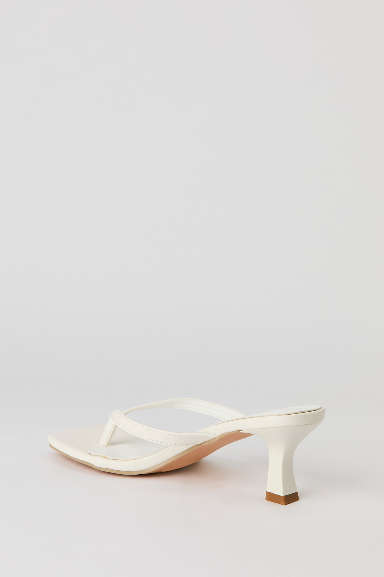 Faux Leather Thong Kitten Heel