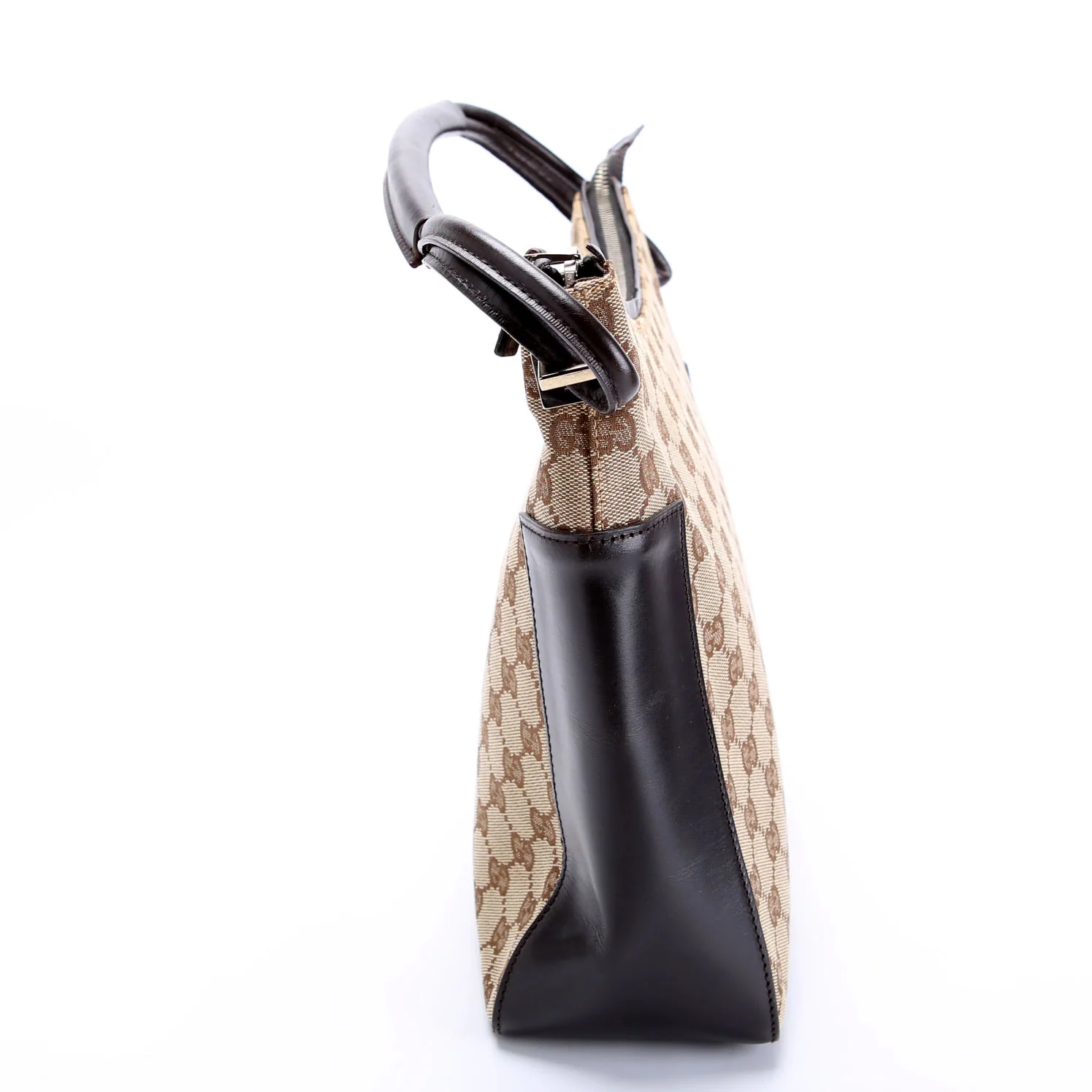 GUCCI 001-3766 GG Canvas Hobo Brown