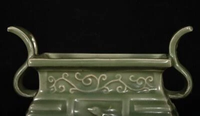 Old Chinese Longquan Kiln Incense Burner w/deer N2979