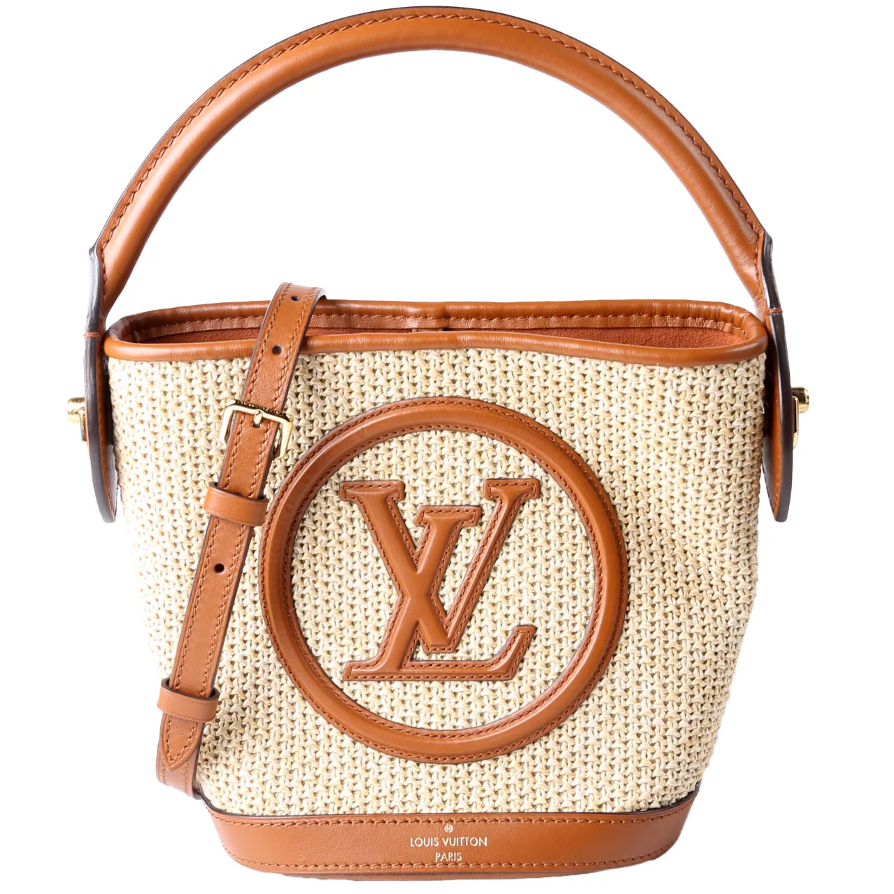 LOUIS VUITTON Petit Bucket Raffia