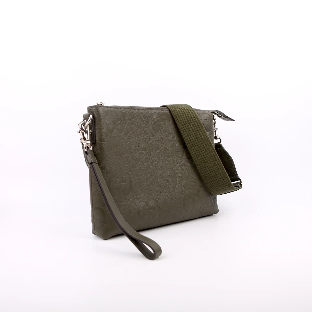 GUCCI 696009 Jumbo GG Messenger Green