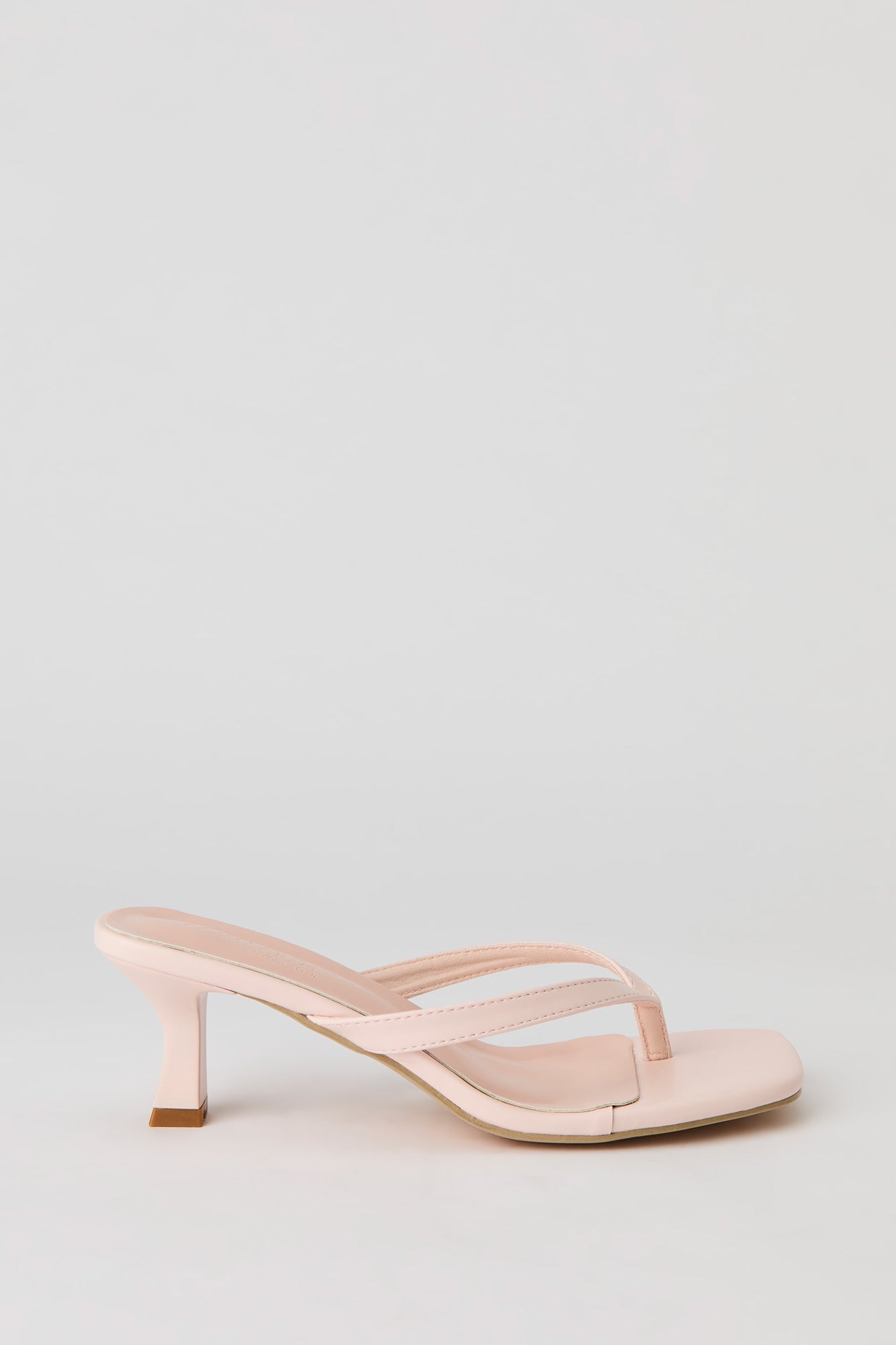 Faux Leather Thong Kitten Heel