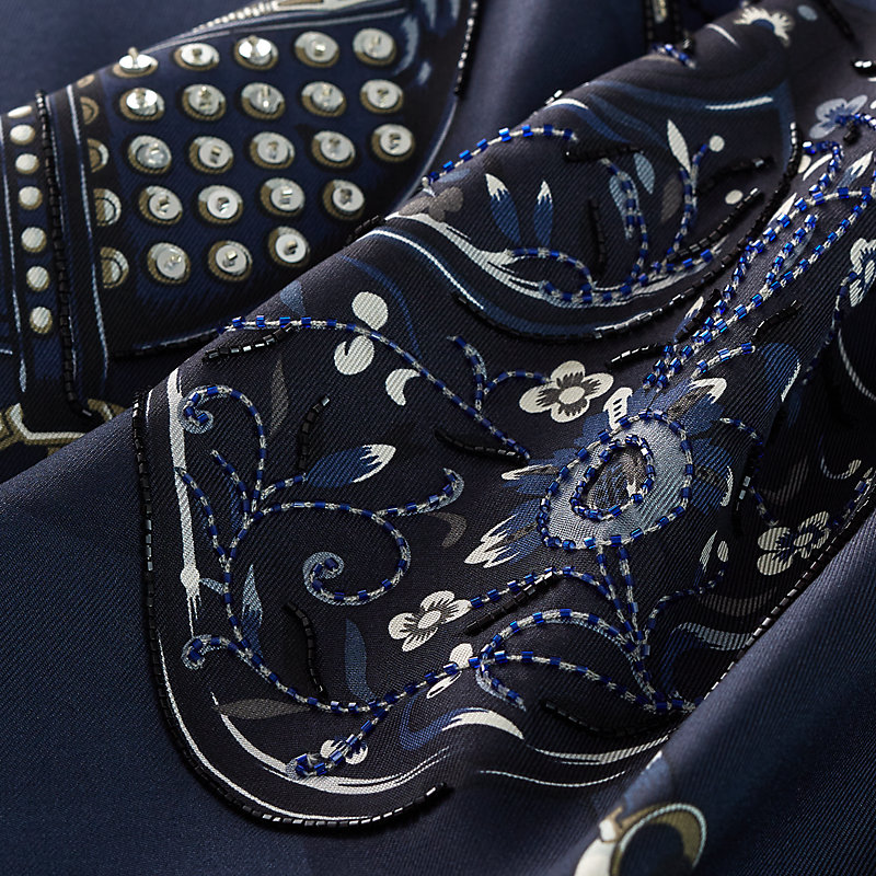Tous en Selle embroidered scarf 90