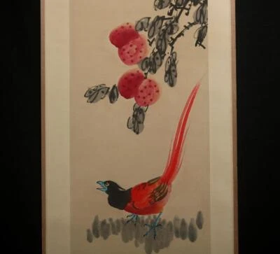 Wang Xuetao Signed Four of Old Chinese Hand Painted Scroll w/cock