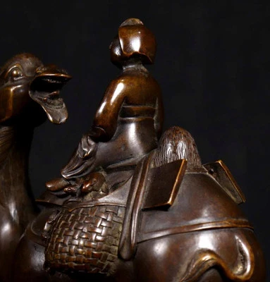 Old Chinese Copper Statue w/figure N4146