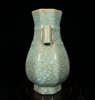 Old Chinese Ru Yao Ru Kiln Vase w/ear Q971