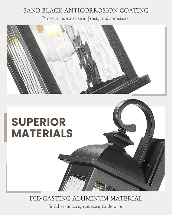 YARDLUME Outdoor Wall Light Fixture, 1-Light Exterior Waterproof Wall Sconce