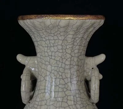 Old Chinese Ge Yao Ge Kiln Vase w/ear N25