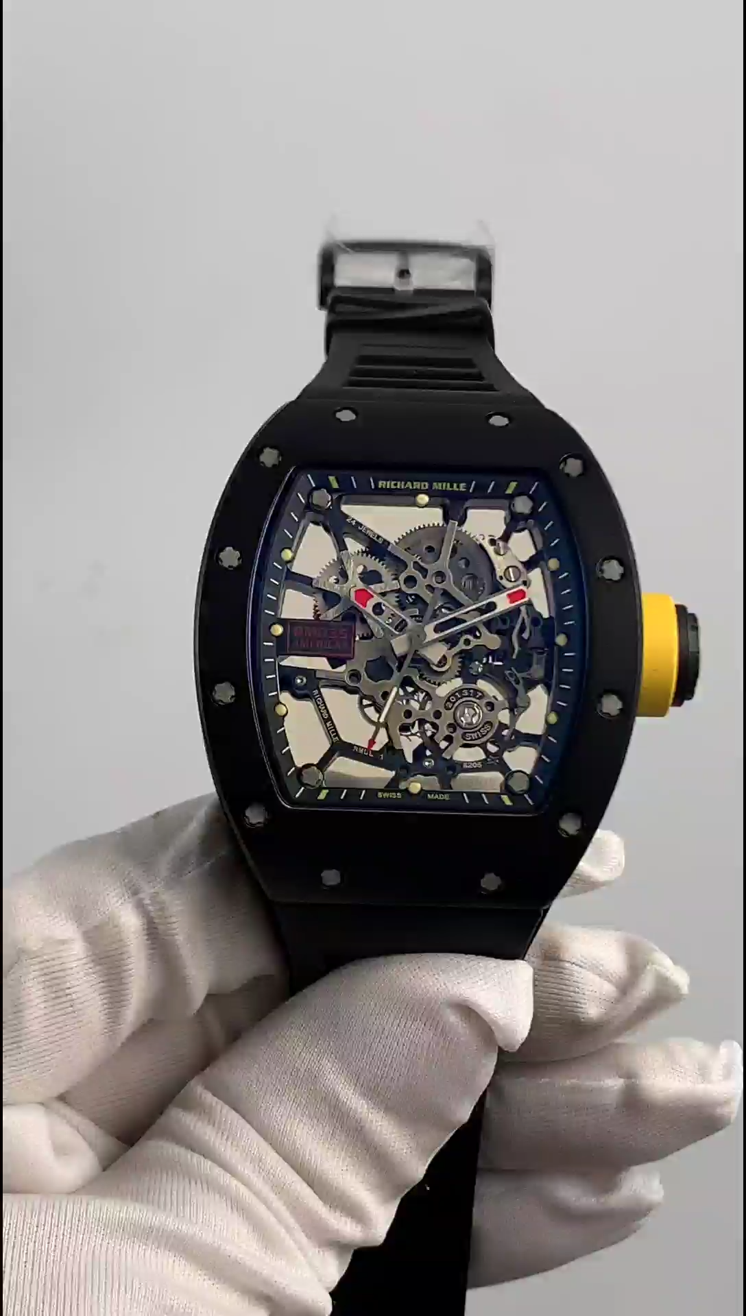 【7A Quality】Richard Mille RM 035 Black Toro Nadal Red Pointer Replica Watch