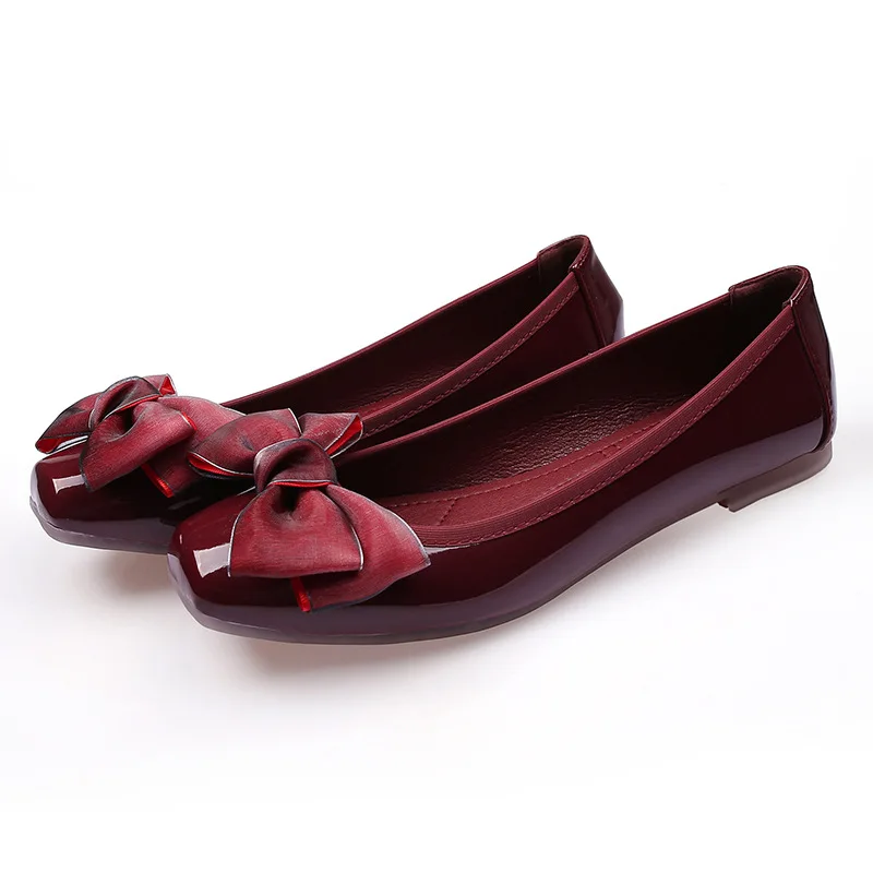 Flat Shoes for Women Spring New Bow Shaped Female Student Shoes Flat Heels