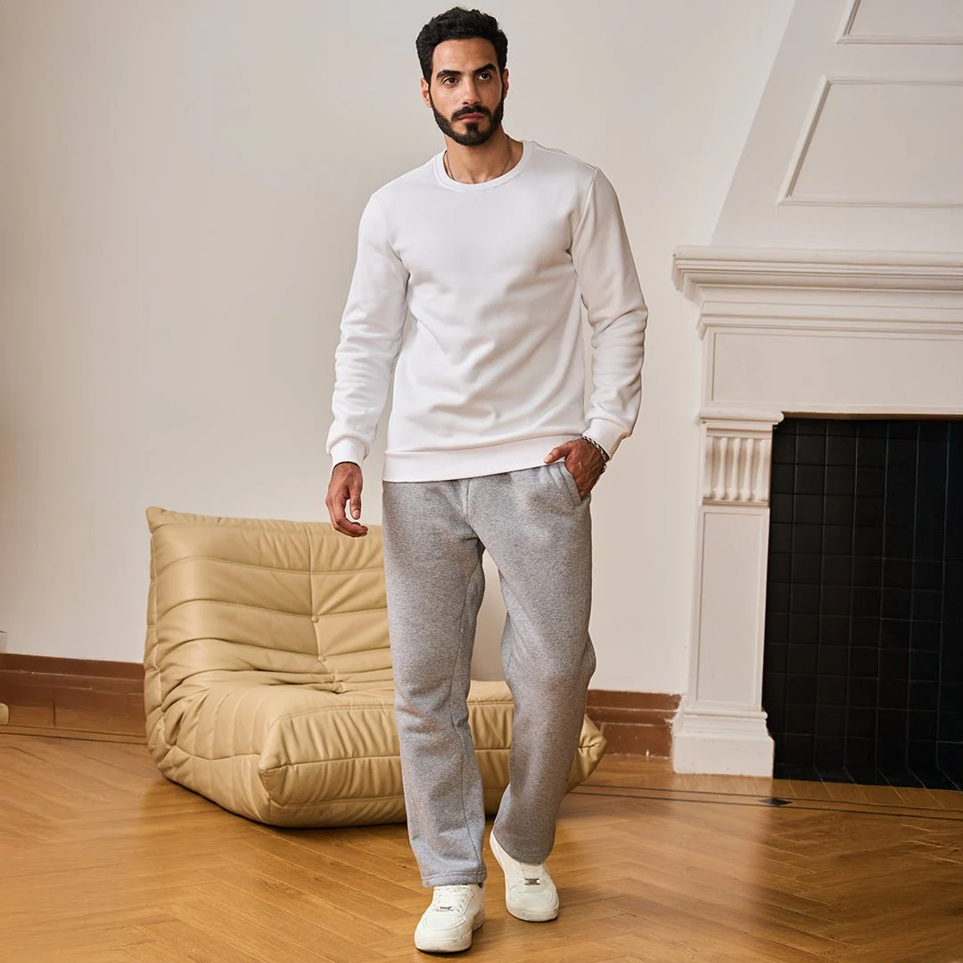 Men's Fleece Sherpa Lined Sweatpants Thicken Warm Jogger Pants