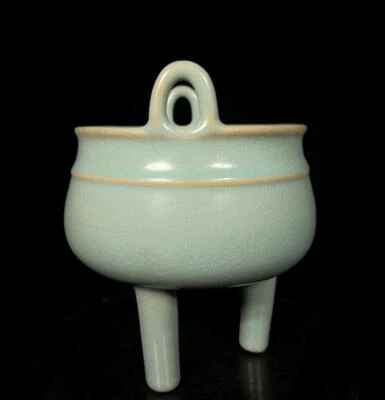 Old Chinese Song Ru Yao Ru Kiln Incense Burner w/ear CK701