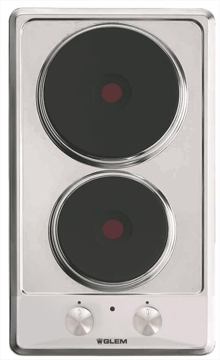 GLEM GAS - Piano cottura elettrico GT320IX 2 fuochi 29 cm-Inox