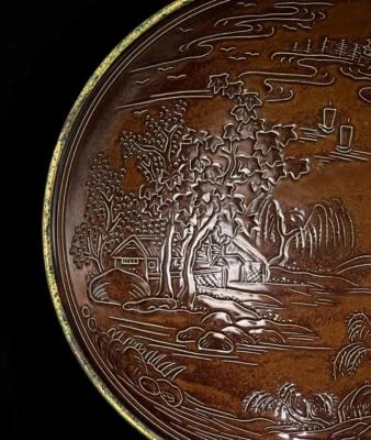 23CM Old Chinese Ding Yao Chai Kiln Bowl w/landscape N879