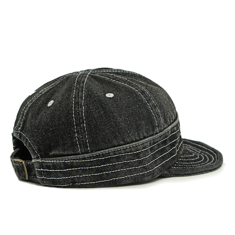 Men's Retro Washed Denim Soft Brim Contrast Stitching Baseball Cap
