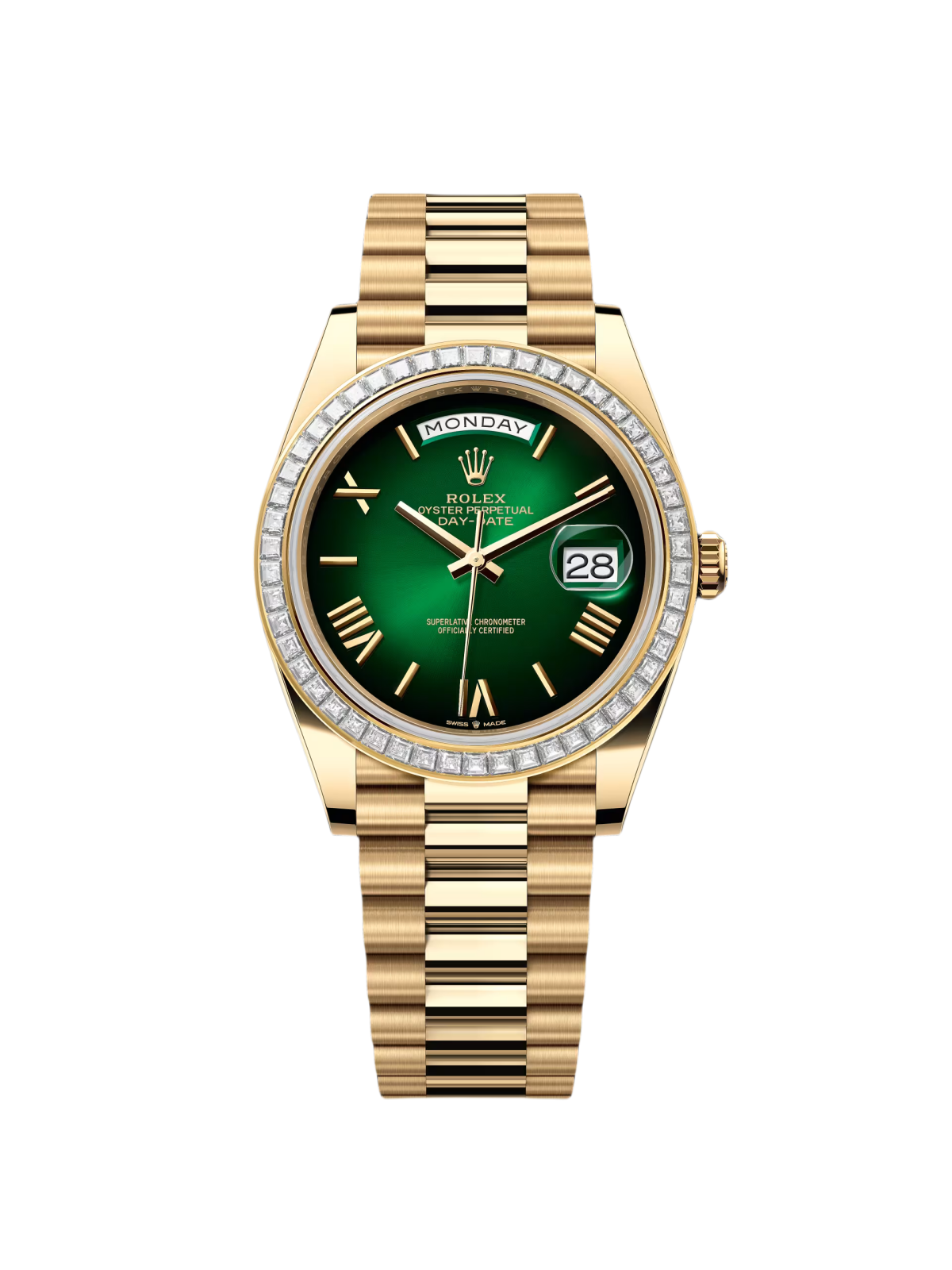 RLX Day-Date 40mm 228398TBR-0042 Green Ombré Dial President Watch