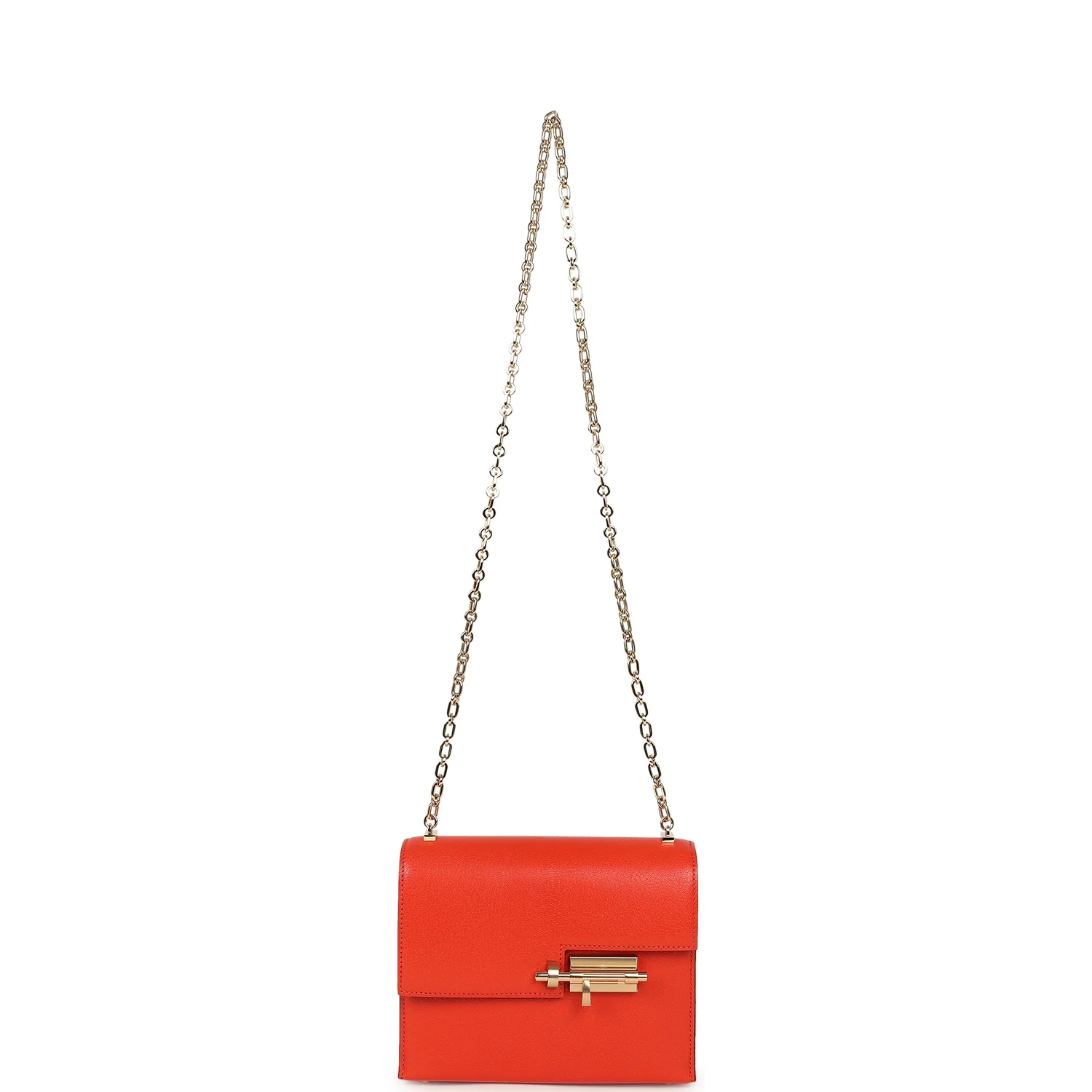 Hermes Mini Verrou Chaine Bag Capucine Chevre Chamkila Permabrass Hardware