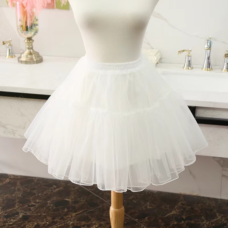 Japanese Lolita Soft Yarn Skirt Soft Girls' Daily Skirt Double Boneless Skirt cosplay Lolita Tutu Skirt