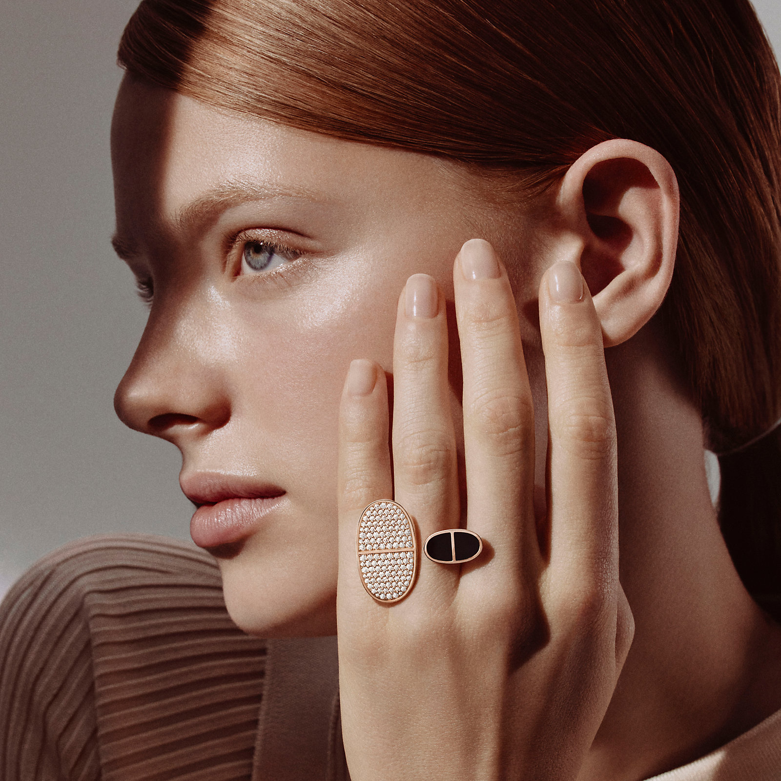 Chaine d'ancre Verso ring, large model