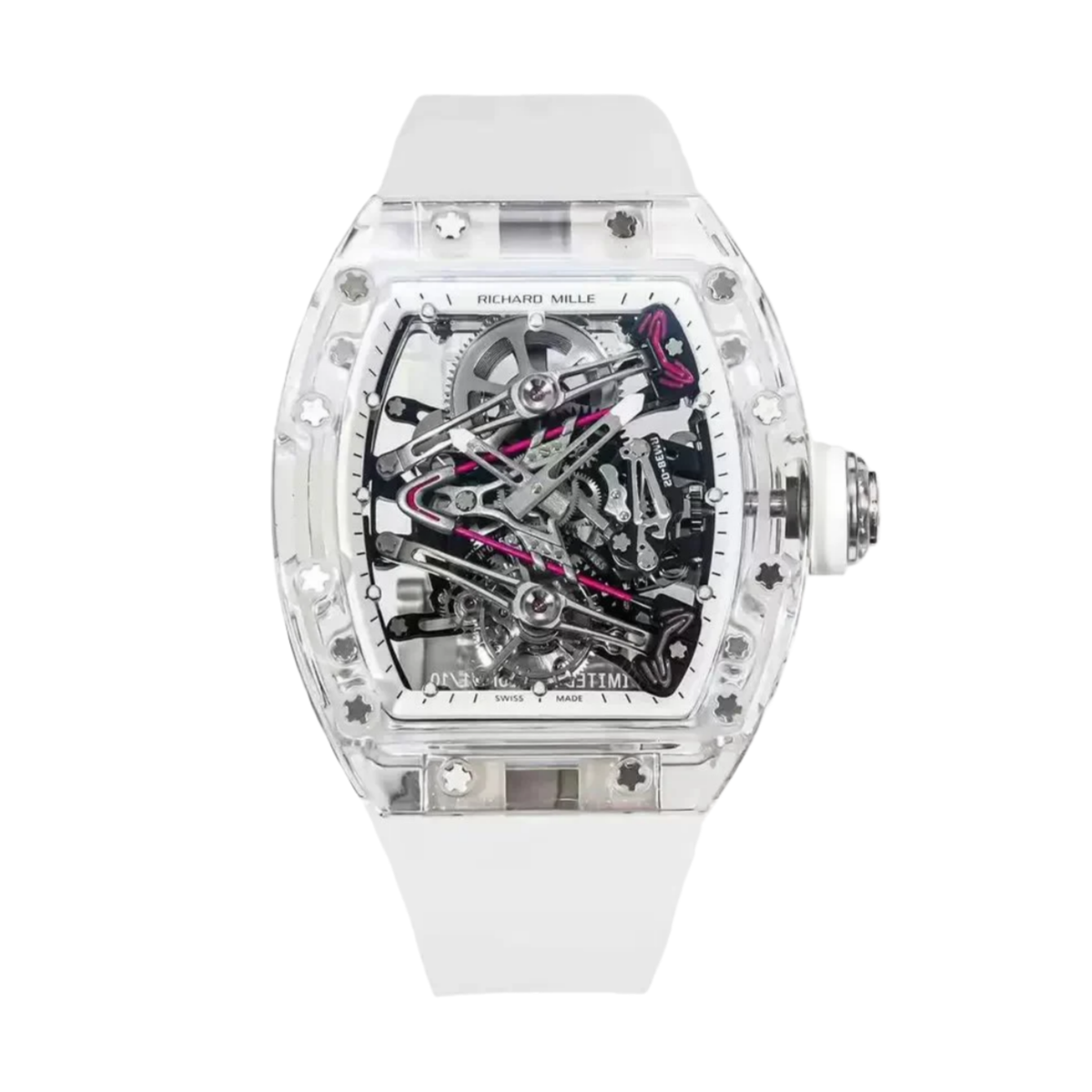 【7A Quality】Richard Mille RM38-02 Tourbillon Movement Best Edition Transparent case Rubber Strap