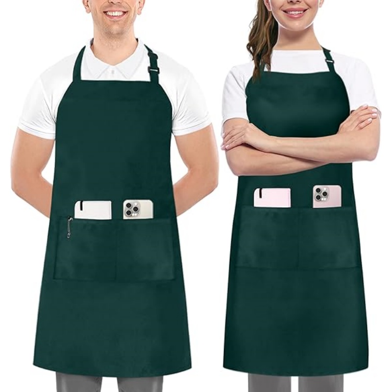 MORWEN 2 Pack Bib Apron, Adjustable with 2 Pockets