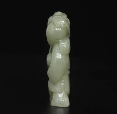 94G Chinese Carved Nephrite Hetian Jade Pendant w/ kids