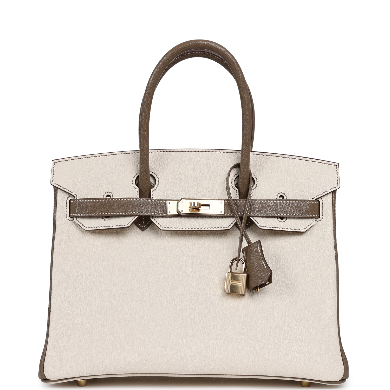 HERMÈS Special Order (HSS) Birkin 30 Nata, Etoupe Chevre Mysore Permabrass Hardware